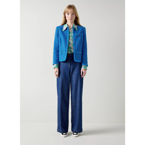 LK Bennett Lara Mazarine Blue Tweed Jacket